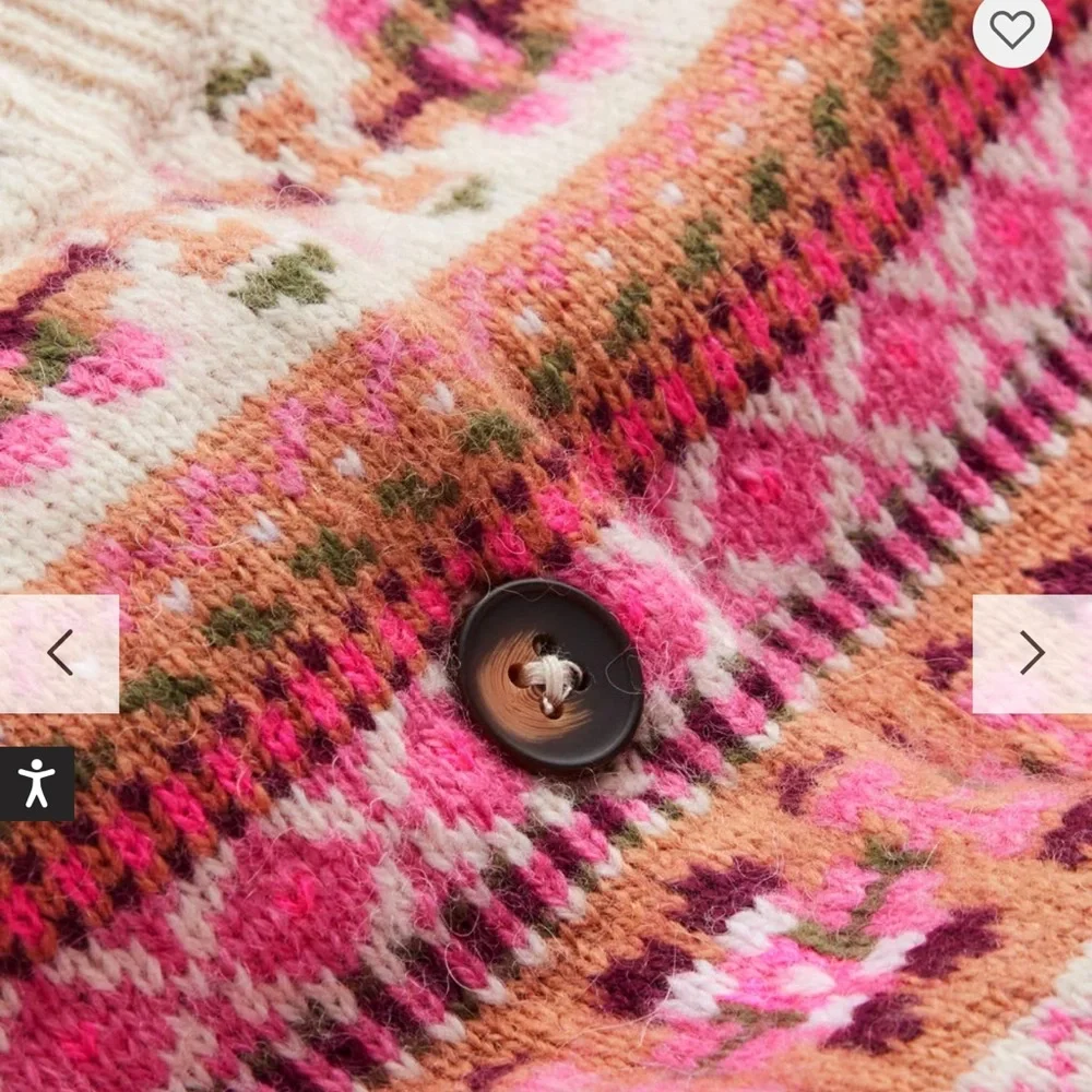 Boden Edie Fair Isle XL Pink Heritage Patterned Cardigan - Picture 3 of 4